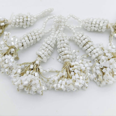 White Bead Tassels Latkan, Indian Latkans, Sewing Latkans